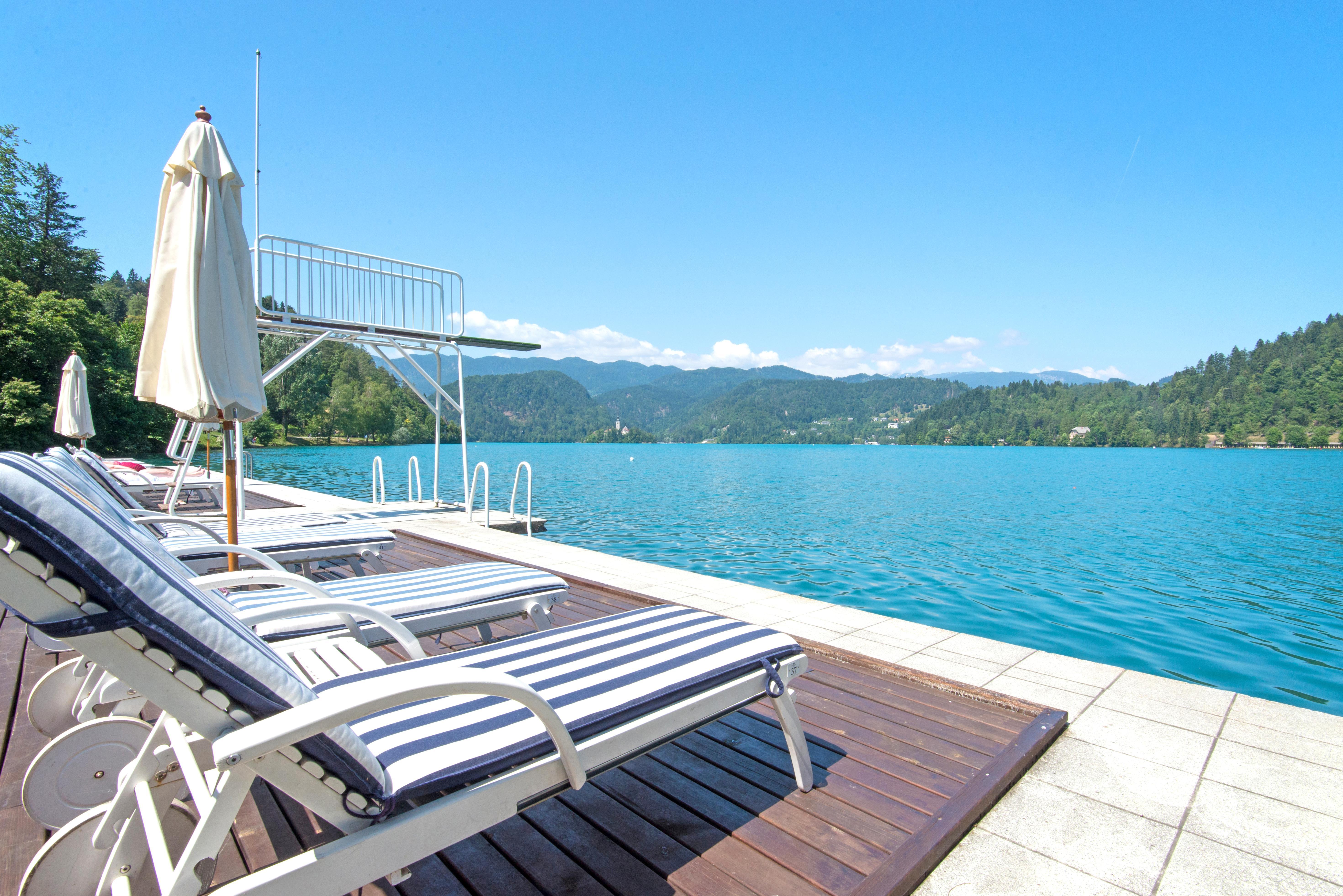 Grand Hotel Toplice - Small Luxury Hotels Of The World Блед Екстер'єр фото View of the lake